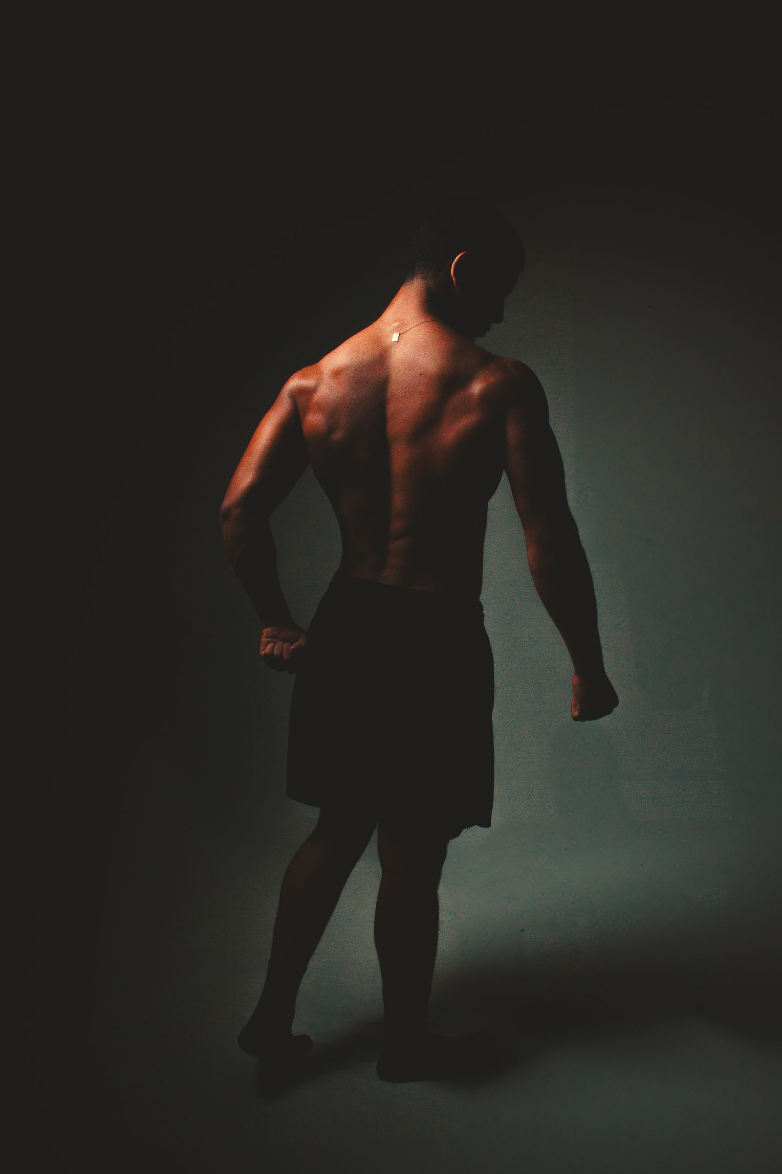 An athlete training at dusk